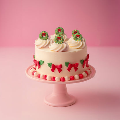 SPRINKS Icing Decorations - CHRISTMAS WREATHS (8 pieces) Edible Toppers