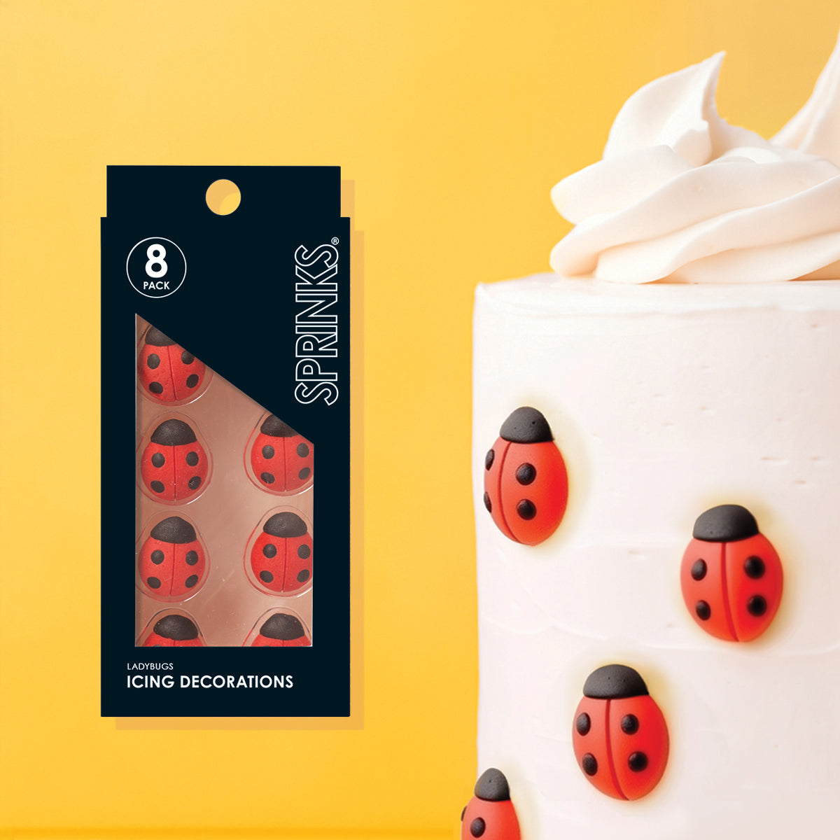 Sprinks Ladybugs Ladybird Icing Decorations | Edible Toppers | 10 pieces