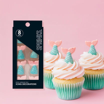 Sprinks Mermaid Tails Icing Decorations | Edible Toppers | 8 pieces