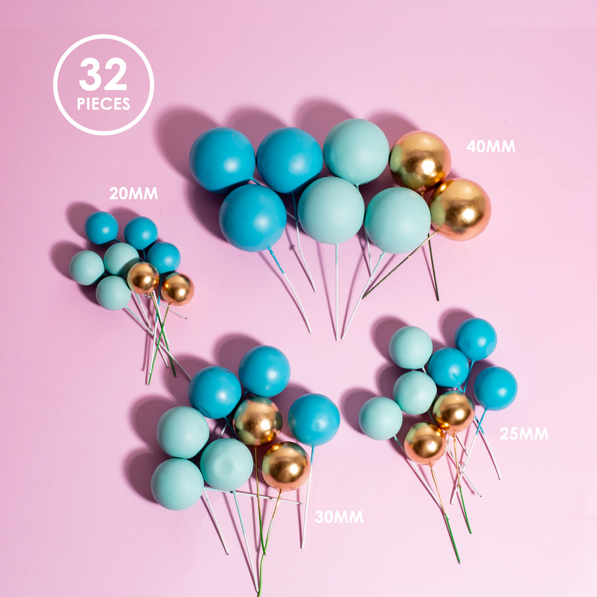 SPRINKS 32 Cake Ball Toppers - BOLD IN BLUE