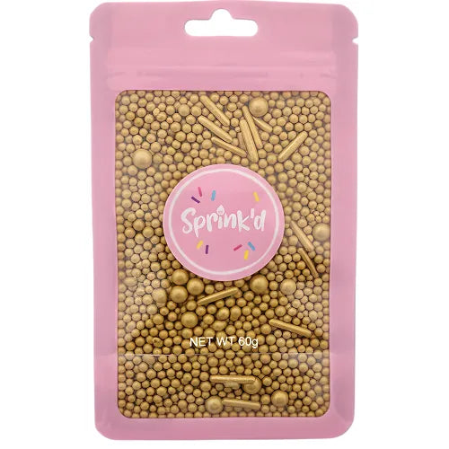 Sprink'd | Gold Metallic Mix Sprinkles | 60g