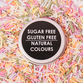 SUGAR FREE Natural Coloured Jimmies - Pastel RAINBOW by SPRINKS 60g