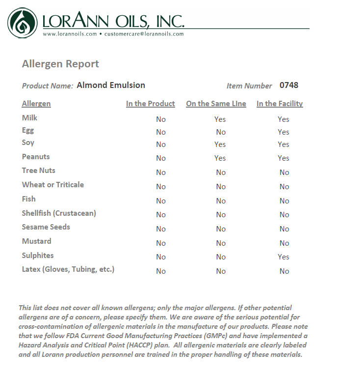 LorAnn Baking Emulsion Almond 4oz