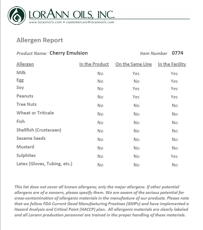 Lorann Baking Emulsion Cherry 4oz