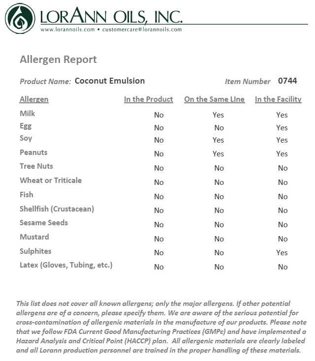 Lorann Baking Emulsion Coconut 4oz