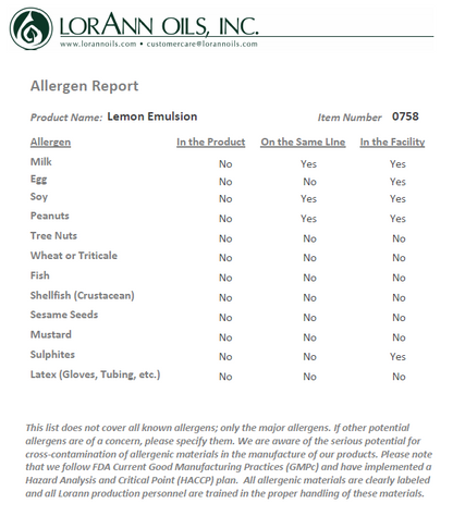 Lorann Baking Emulsion Lemon Natural 4oz