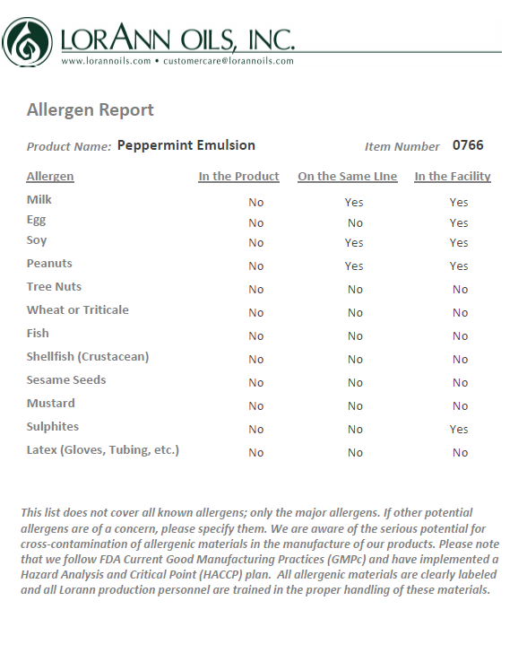 Lorann Baking Emulsion Peppermint 4oz