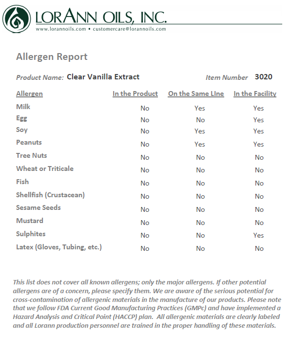 Lorann Clear Vanilla Extract Double Strength (Imitation) 60ml