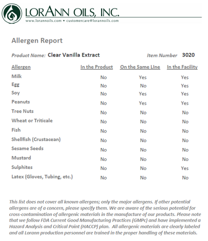 Lorann Clear Vanilla Extract Double Strength (Imitation) 60ml