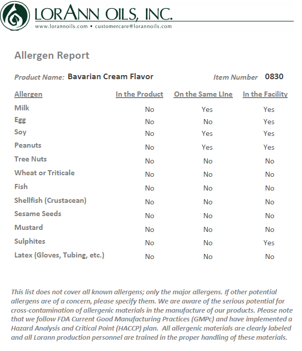 LorAnn Oils Bavarian Cream Flavouring 1 Dram