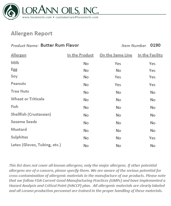 LorAnn Oils Butter Rum Flavouring 1 Dram