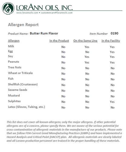 LorAnn Oils Butter Rum Flavouring 1 Dram
