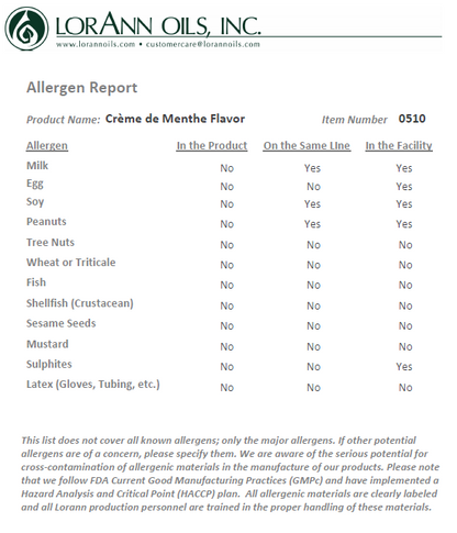 LorAnn Oils Creme De Menthe Natural Flavouring 1 Dram