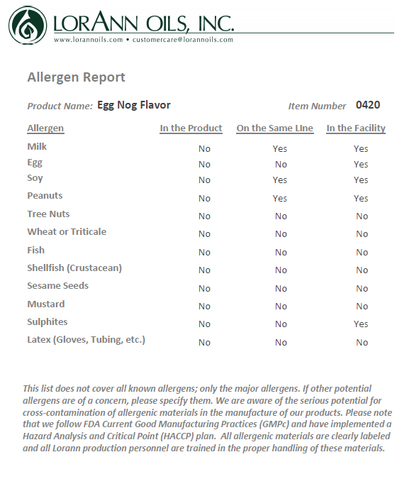 LorAnn Oils Eggnog Flavouring 1 Dram