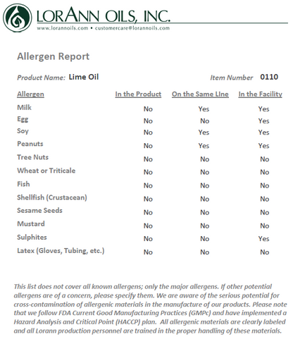 LorAnn Oils Lime Oil Natural Flavouring 1 Dram