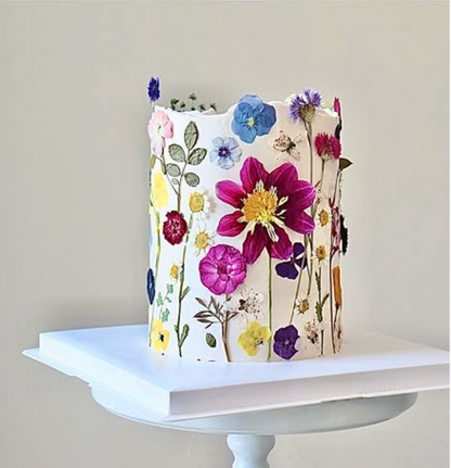 Dried Edible Pressed Flower A5 Card - Cookie Cupcake Mix