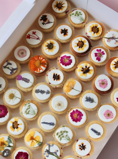 Dried Edible Pressed Flower A5 Card - Cookie Cupcake Mix