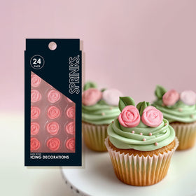 Sprinks Mini Roses Flowers Icing Decorations | Edible Toppers | 24 pieces