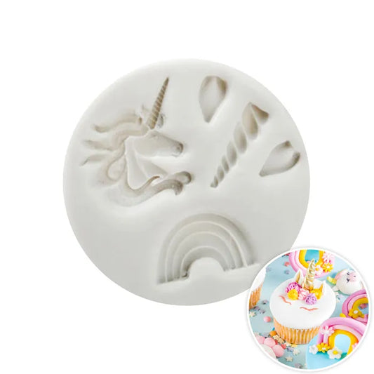 Petite Unicorn and Rainbows Silicone Mould