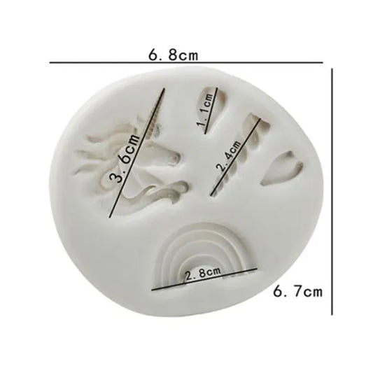 Petite Unicorn and Rainbows Silicone Mould