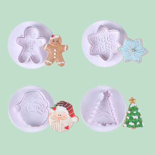 Christmas Plunger Cutters 4pcs