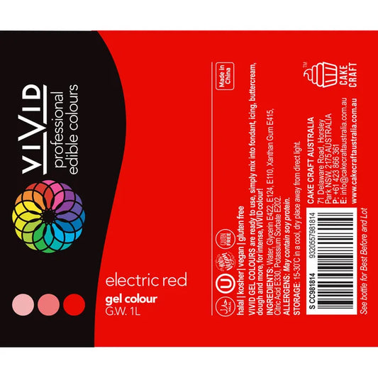 BULK Vivid Gel Colour Electric Red 1 LITRE