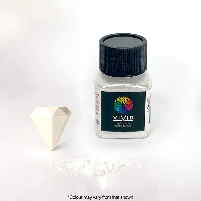 Vivid Metallic Edible Dust Platinum White Shimmer 10g