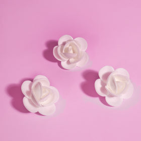 White Wafer Rosettes Flowers (6 Pack) - by Sprinks