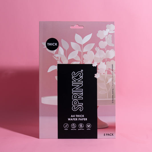 WHITE Rectangle Wafer Paper (THICK) - A4 size (Pack of 5)