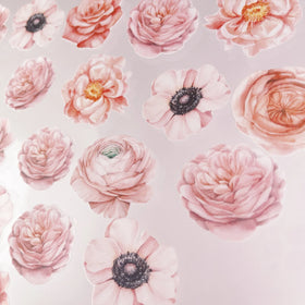 Edible Wafer Cake Cupcake Topper | Wafer Paper Signature Blush Florals Flowers - Set of 24