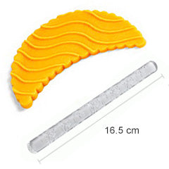 Acrylic Textured Rolling Pin - Wavy Lines (16.5cm)