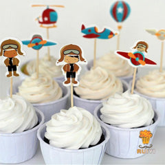 Airplane Paper Cupcake Picks 24pcs