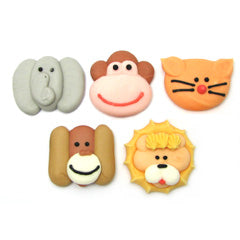 Animal Faces Cupcake Toppers 5pcs