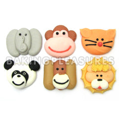 Animal Faces Cupcake Toppers 6pcs