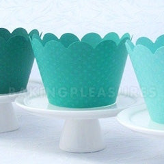 Aqua Green Medium Cupcake Wrapper 12pcs