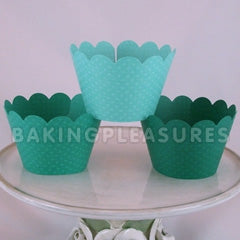 Aqua Green Medium Cupcake Wrapper 12pcs