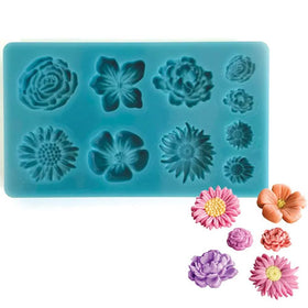 Petite Assorted Flowers Silicone Mould