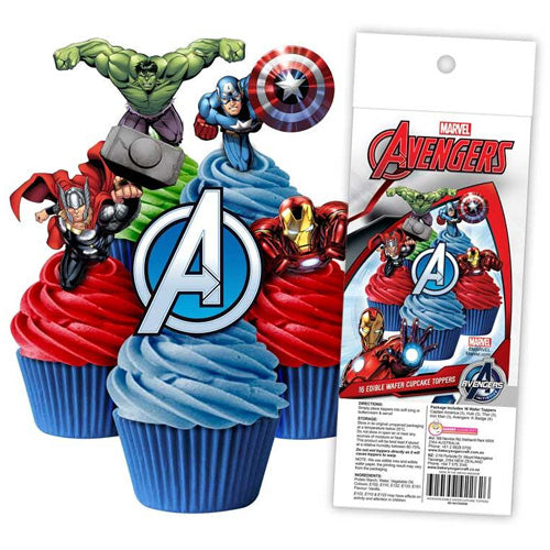 Avengers Edible Wafer Cupcake Toppers 16pcs