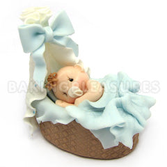 Baby Basinett Blue Porcelain Topper