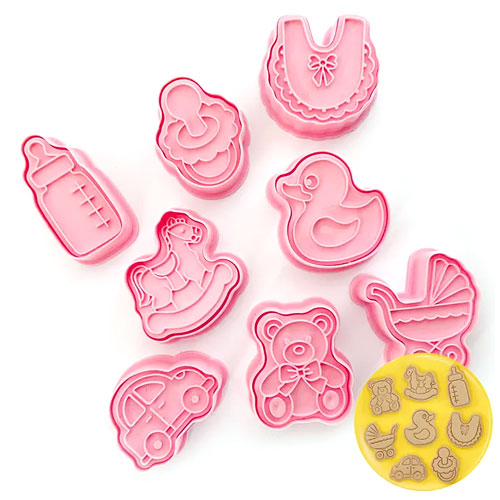 Baby Cookie Cutter Embosser 8pcs