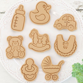 Baby Cookie Cutter Embosser 8pcs