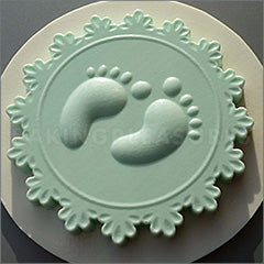 Alphabet Moulds Baby Feet Cupcake Topper Silicone Mould