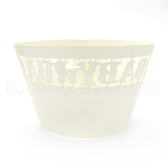 Baby Pearl Ivory Lace Cupcake Wrappers 12pcs