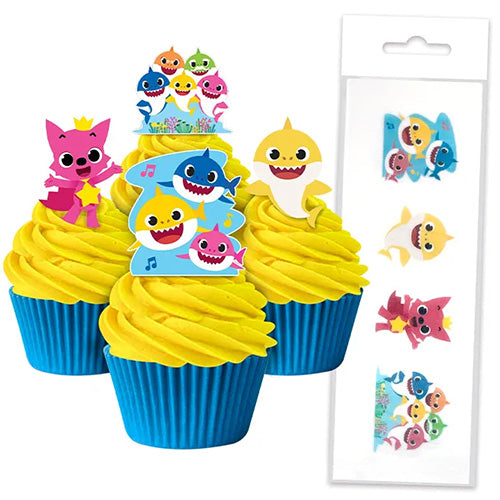 Baby Shark Edible Wafer Cupcake Toppers 16pcs