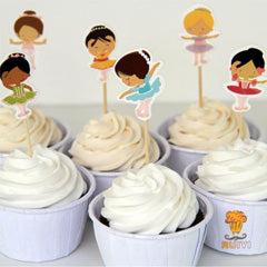 Ballerina Paper Cupcake Picks 24pcs
