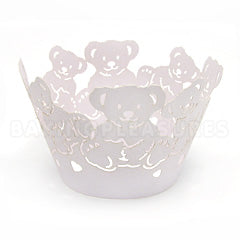 Bear Pearl Light Purple Lace Cupcake Wrappers 12pcs