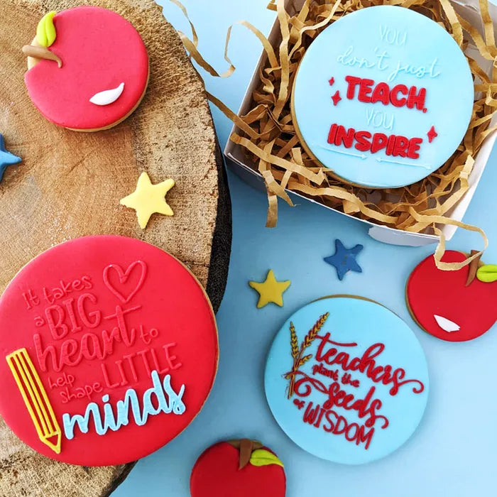 It Takes A Big Heart To Help Shape Little Minds | Cookie Debosser Stamp Teacher Educator