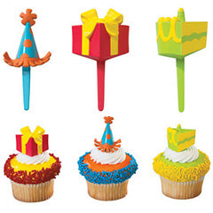 Birthday Party Cupcake Picks 12pcs