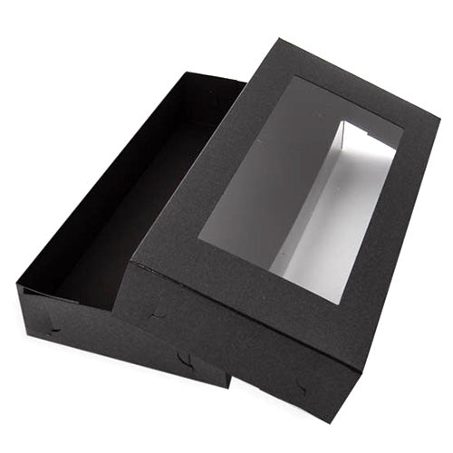 Black Rectangle Cookie Box 22.5 x 11.5cm x 4cm (Pack of 3)