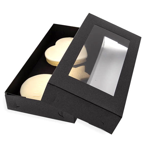Black Rectangle Cookie Box 22.5 x 11.5cm x 4cm (Pack of 3)